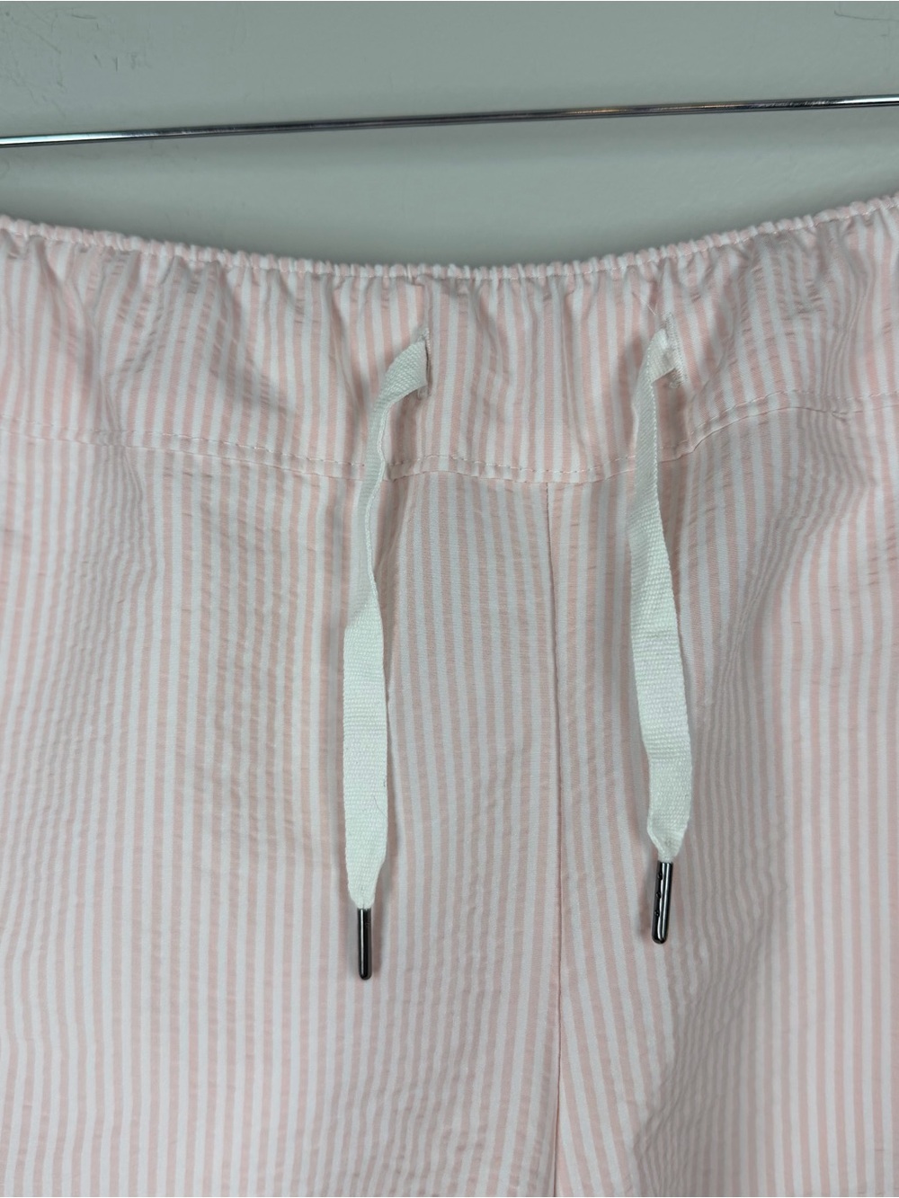 Women’s Pink Ribbed Drawstring Shorts - Picture 3 of 9